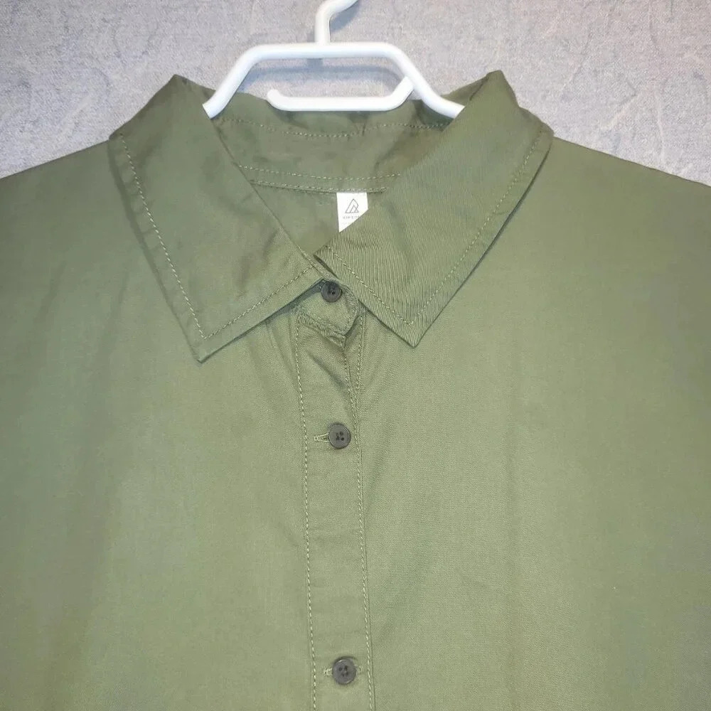 Ripzone Cypress Green NWT Short Sleeve Button Down Romper Size  Large - Picture 4 of 11